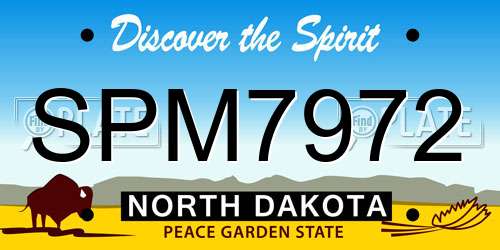 SPM7972 North Dakota License Plate