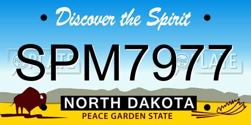 SPM7977 North Dakota License Plate