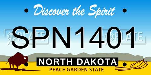 SPN1401 North Dakota License Plate