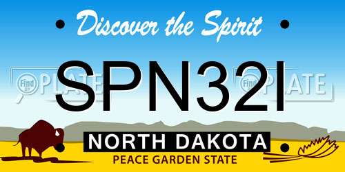 SPN32I North Dakota License Plate