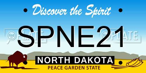 SPNE21 North Dakota License Plate