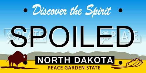 SPOILED North Dakota License Plate