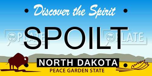 SPOILT North Dakota License Plate