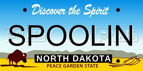 SPOOLIN North Dakota License Plate