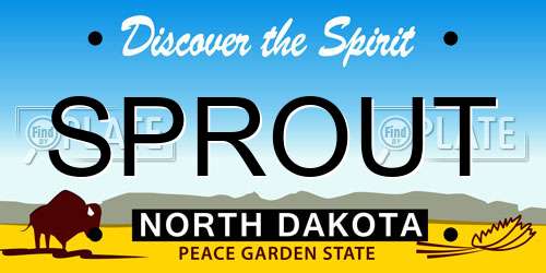 SPROUT North Dakota License Plate