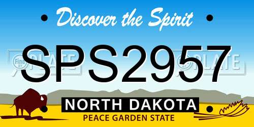 SPS2957 North Dakota License Plate