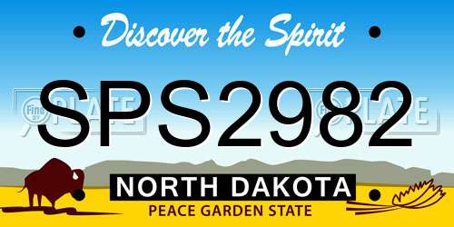 SPS2982 North Dakota License Plate