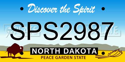 SPS2987 North Dakota License Plate