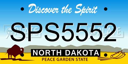 SPS5552 North Dakota License Plate