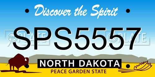 SPS5557 North Dakota License Plate