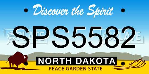 SPS5582 North Dakota License Plate