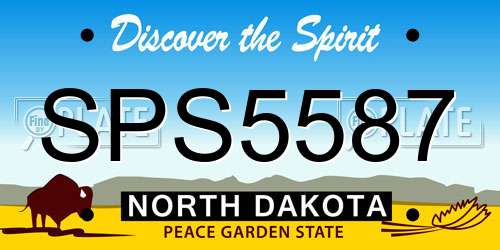 SPS5587 North Dakota License Plate