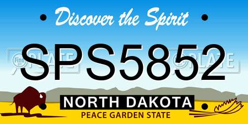 SPS5852 North Dakota License Plate