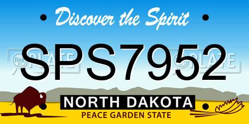 SPS7952 North Dakota License Plate
