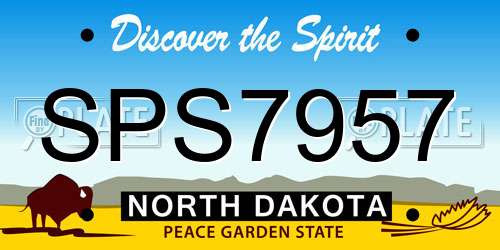 SPS7957 North Dakota License Plate