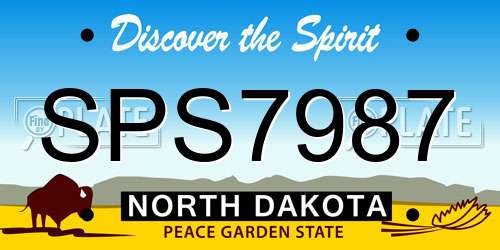 SPS7987 North Dakota License Plate
