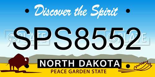 SPS8552 North Dakota License Plate