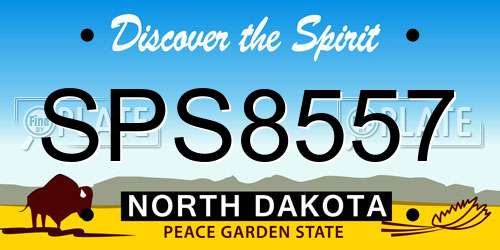 SPS8557 North Dakota License Plate