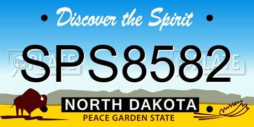 SPS8582 North Dakota License Plate