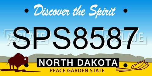 SPS8587 North Dakota License Plate