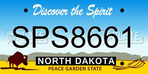 SPS8661 North Dakota License Plate