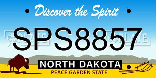 SPS8857 North Dakota License Plate
