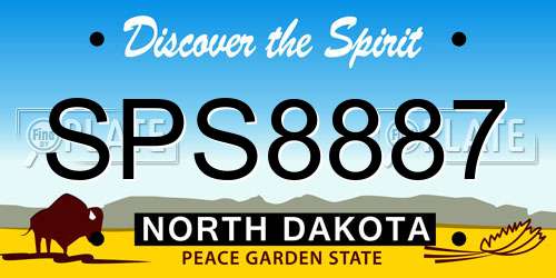 SPS8887 North Dakota License Plate