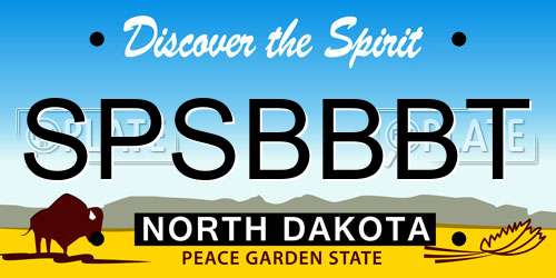 SPSBBBT North Dakota License Plate