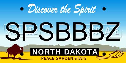 SPSBBBZ North Dakota License Plate