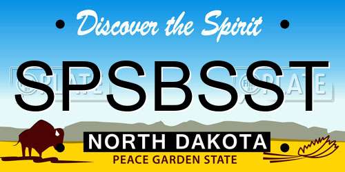SPSBSST North Dakota License Plate