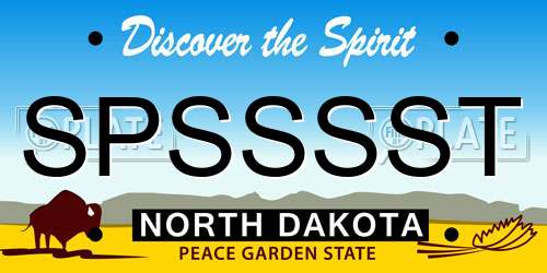 SPSSSST North Dakota License Plate
