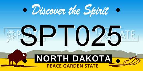 SPT025 North Dakota License Plate