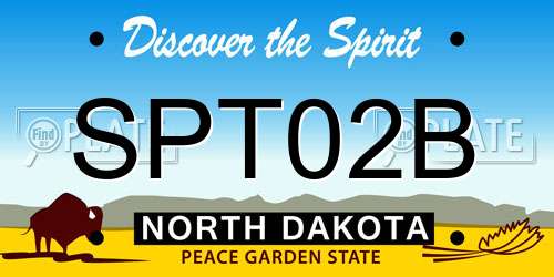SPT02B North Dakota License Plate