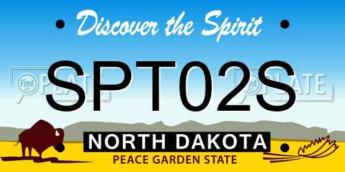 SPT02S North Dakota License Plate