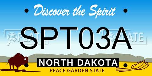SPT03A North Dakota License Plate
