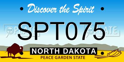 SPT075 North Dakota License Plate