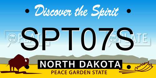 SPT07S North Dakota License Plate