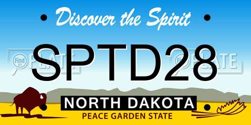 SPTD28 North Dakota License Plate