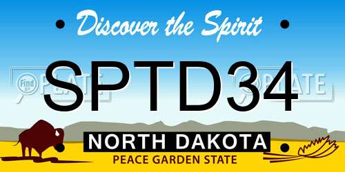 SPTD34 North Dakota License Plate