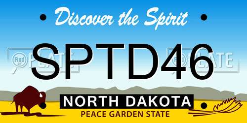 SPTD46 North Dakota License Plate