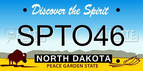 SPTO46 North Dakota License Plate