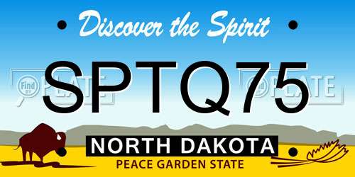 SPTQ75 North Dakota License Plate