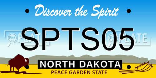 SPTS05 North Dakota License Plate