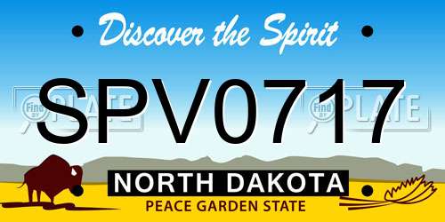 SPV0717 North Dakota License Plate