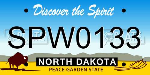 SPW0133 North Dakota License Plate