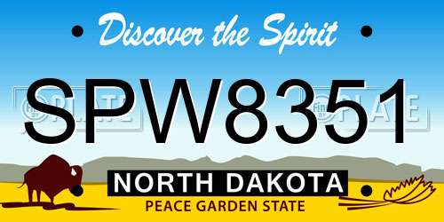 SPW8351 North Dakota License Plate