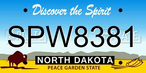 SPW8381 North Dakota License Plate