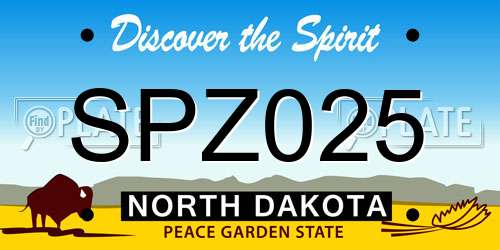 SPZ025 North Dakota License Plate