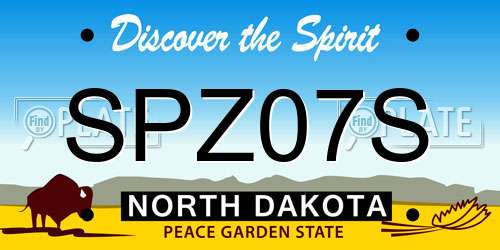 SPZ07S North Dakota License Plate
