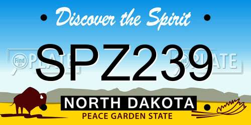 SPZ239 North Dakota License Plate